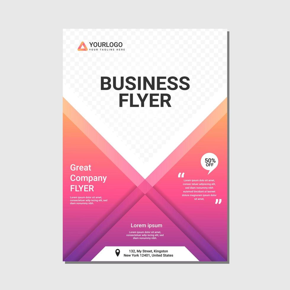 Triangle gradient professional business flyer template vector