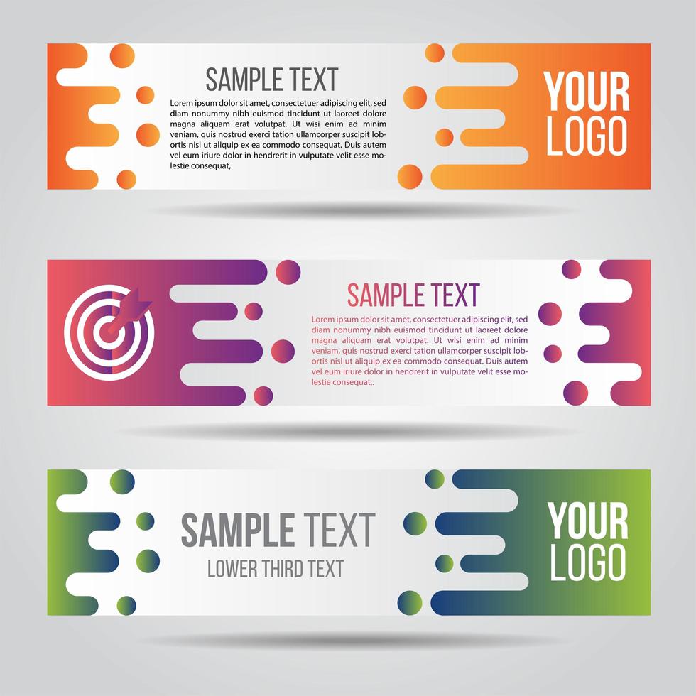Lower third colorful design template set vector