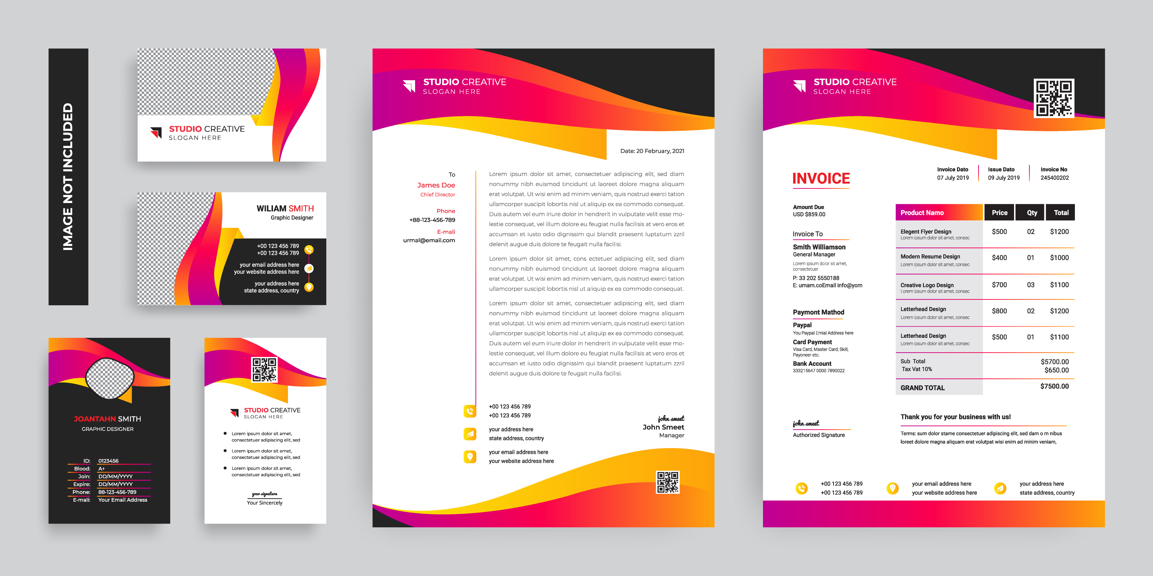 Colorful Modern Business Corporate Stationery Template Set 830190 Vector Art at Vecteezy