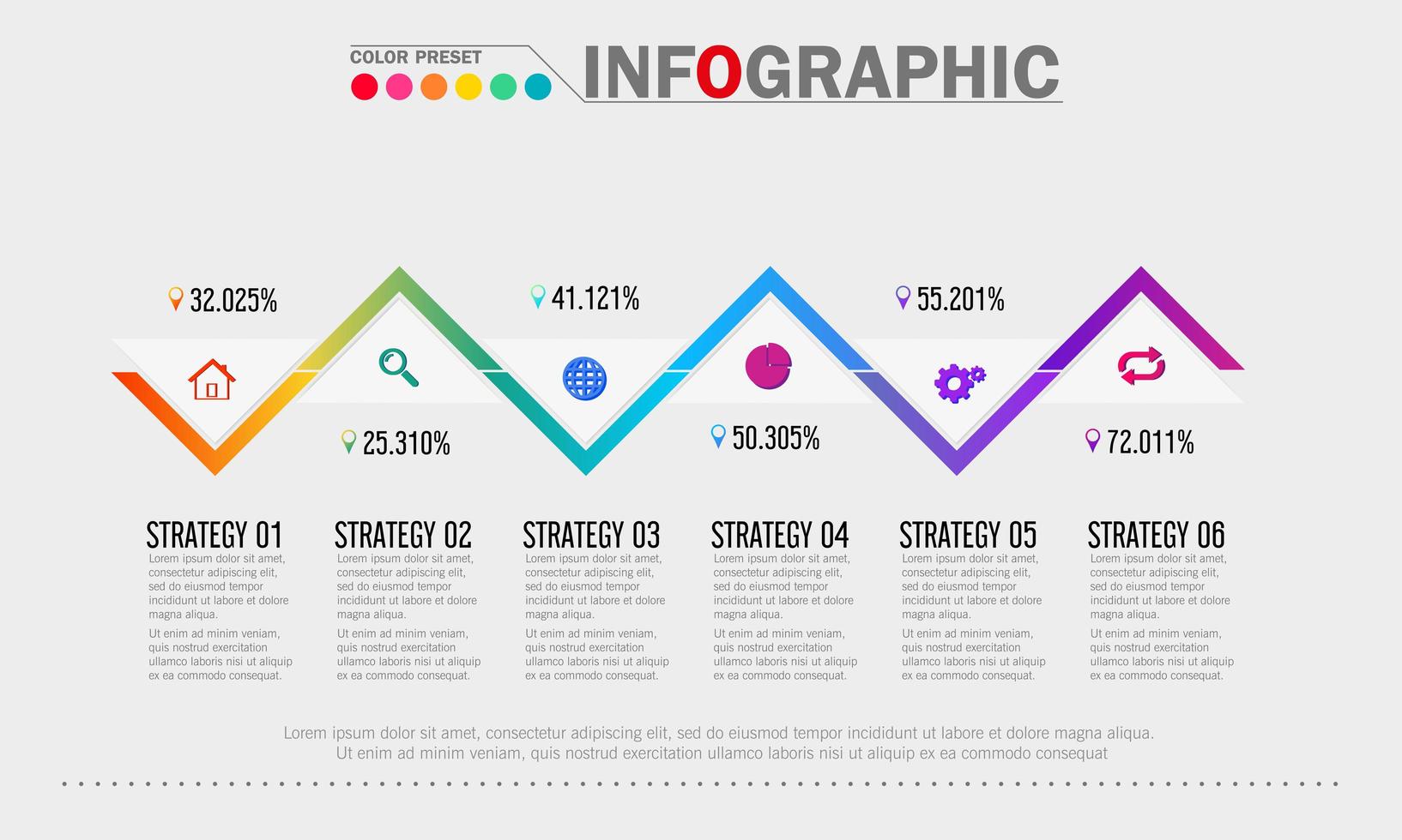 plantilla de infografía de crecimiento empresarial colorido vector