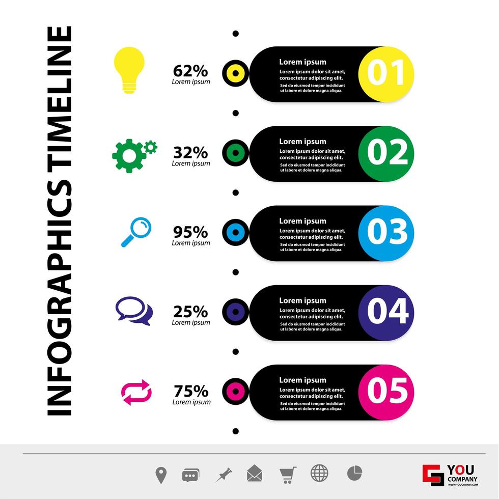 plantilla de infografía vertical de negocios vector