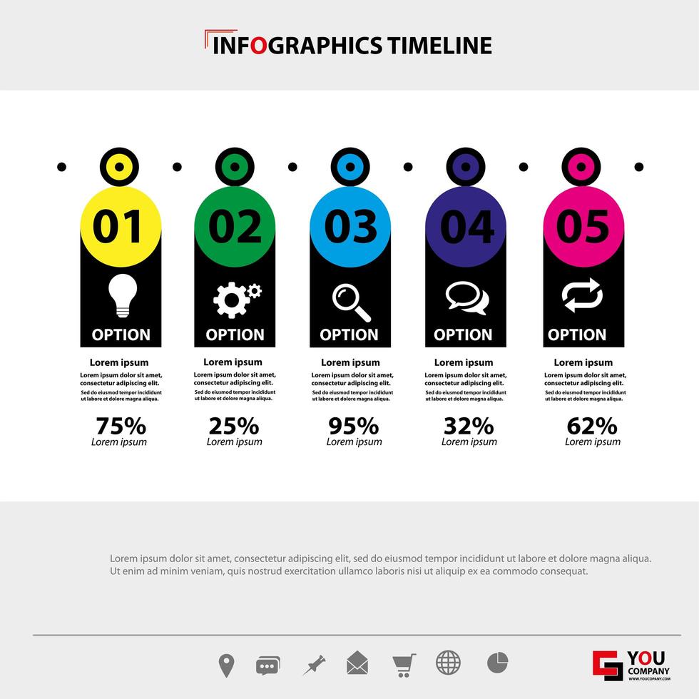 Horizontal Business Infographics Timeline vector