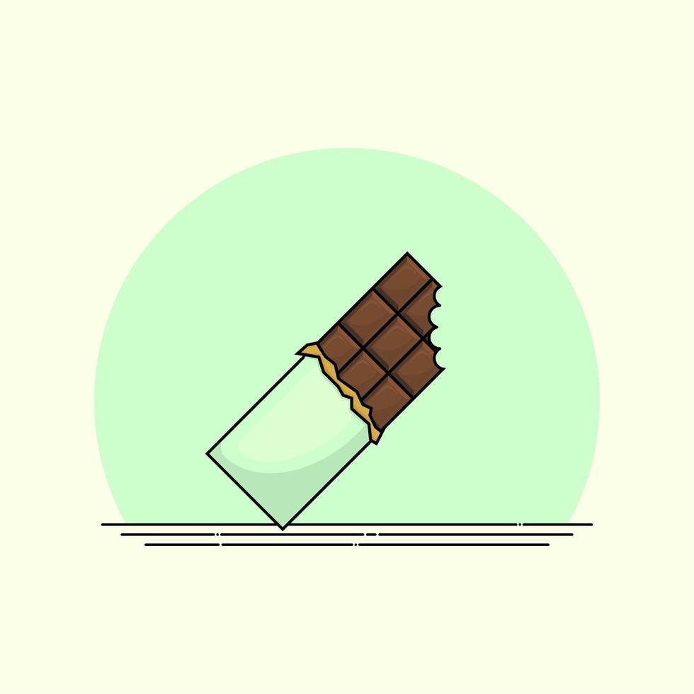 Chocolate Bar in Green Wrapper vector