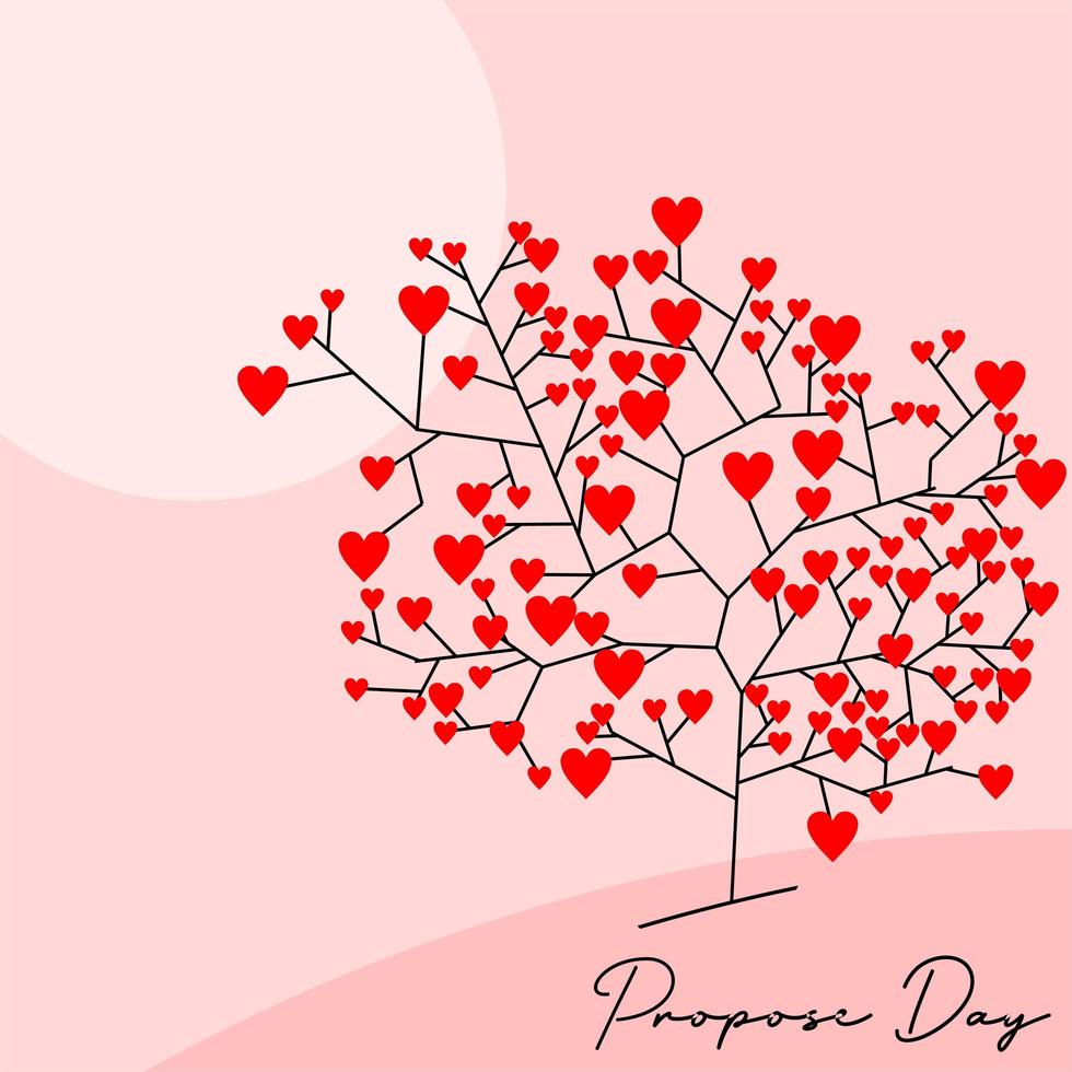 ''Propose Day'' Heart Tree Background vector