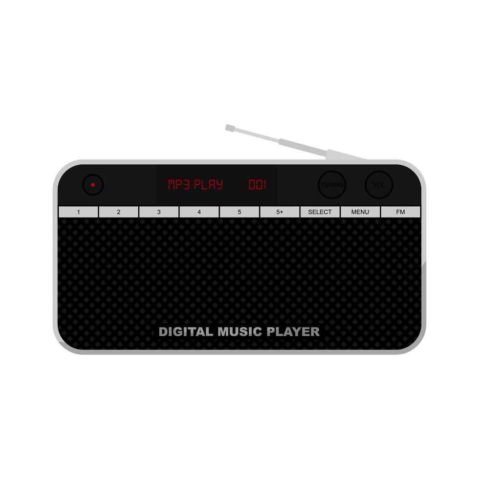 Digital Radio and Music Player vector
