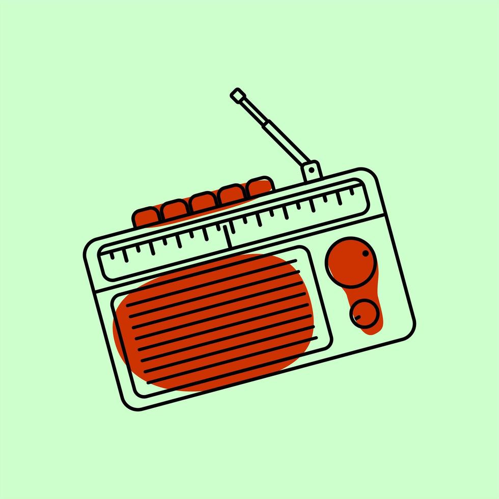 Outline Vintage Transistor Radio vector
