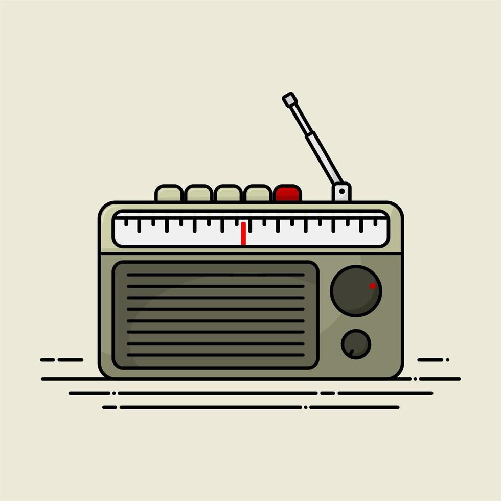 Gray Vintage Transistor Radio vector