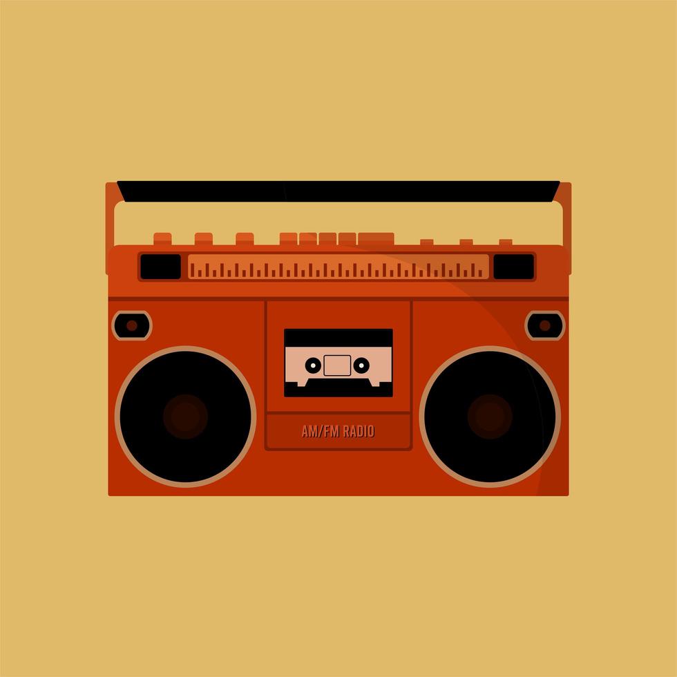 música vintage radio boombox vector