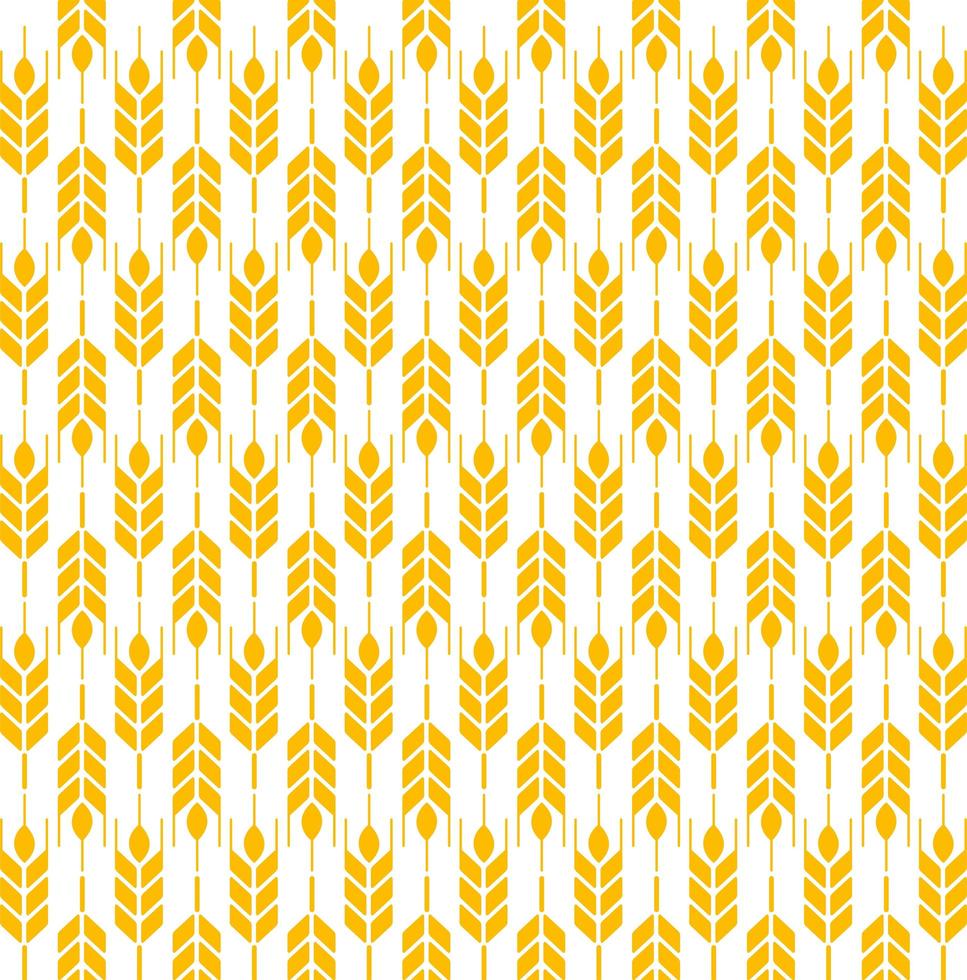 Yellow wheat ears seamless pattern vector