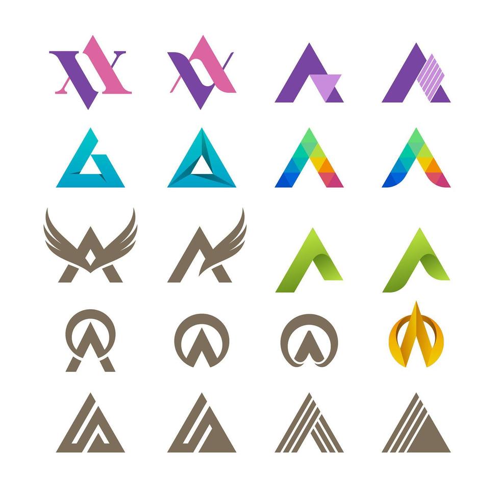 colección de logotipos tipográficos de la letra ao v vector