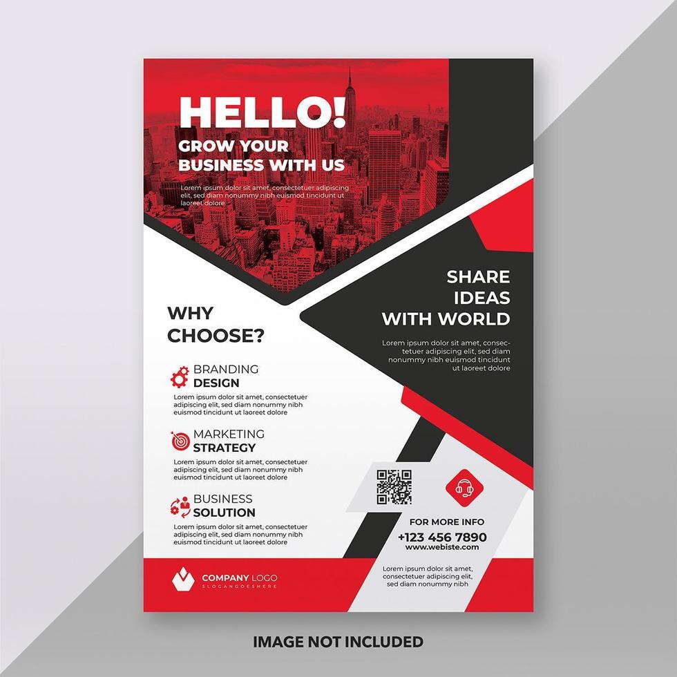 Red and Black Vertical Business Flyer Template Design vector