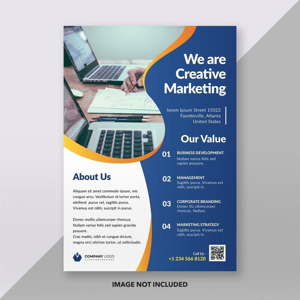 Blue Clean Business Flyer Brochure Template vector