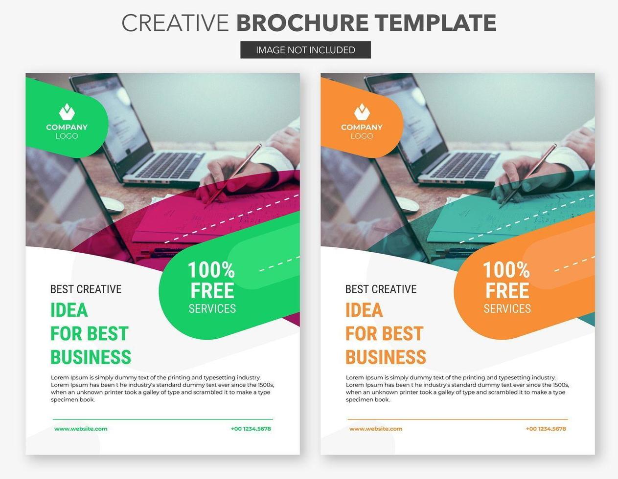 Set of Orange and Green Creative Brochure Templates vector