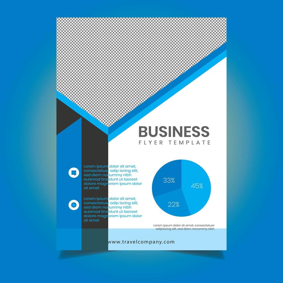 Blue Flyer Template For Corporate Office vector