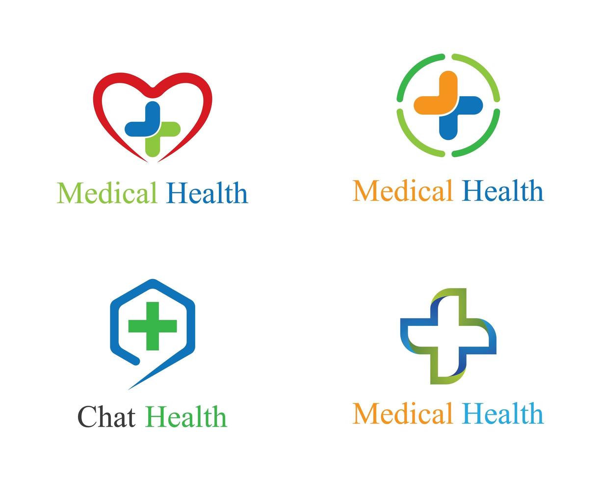 conjunto de plantillas de logotipo médico vector