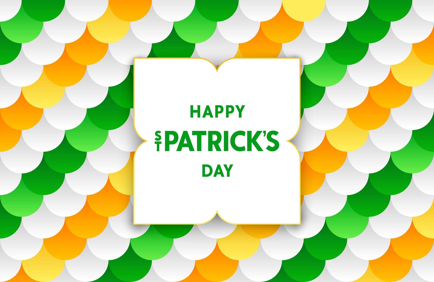 Festive St. Patrick's vivid background with semi-flat pattern vector