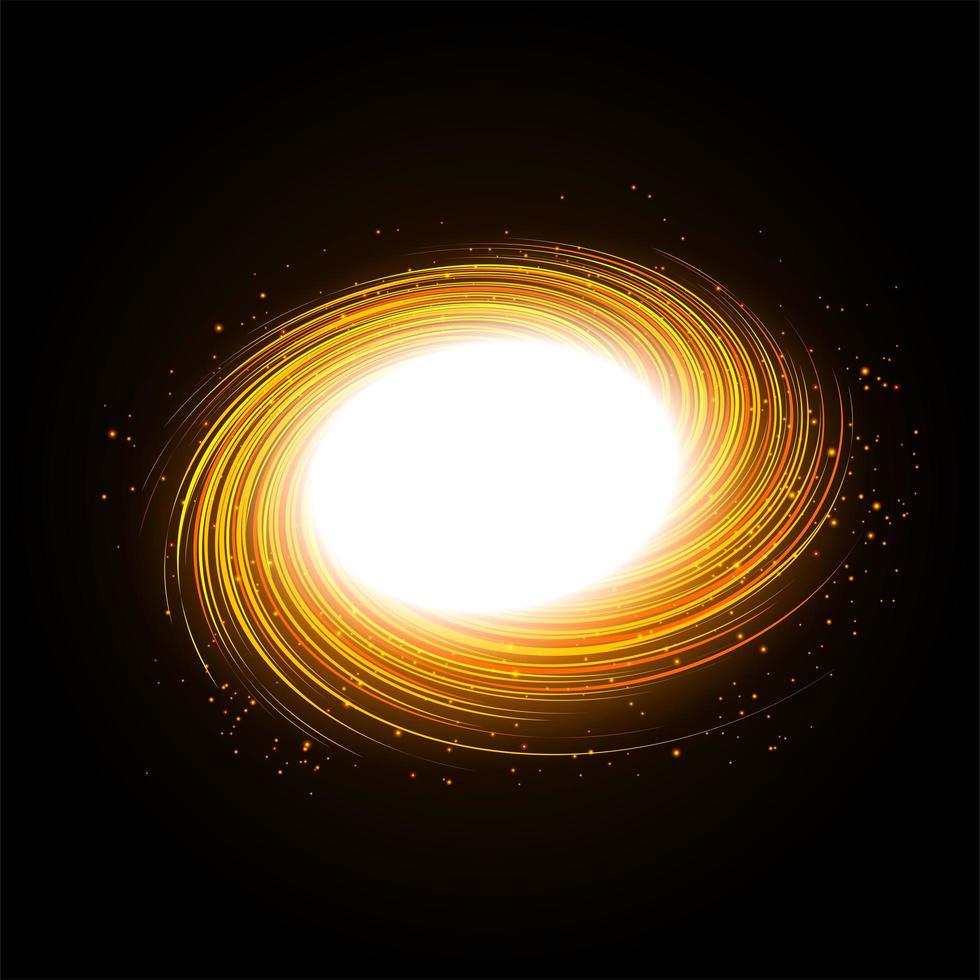 Rotating Yellow Light Shiny With Sparkles Flat Perspective View vector