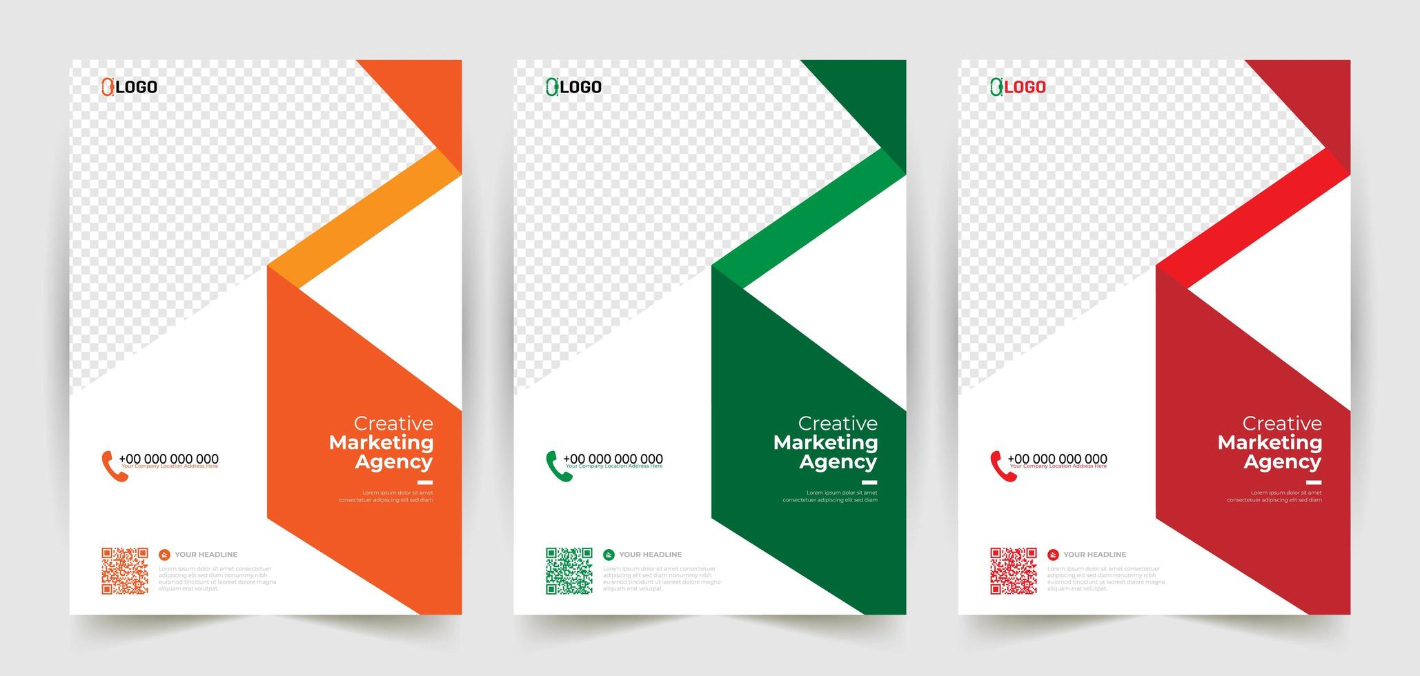 Angled Brochure Flyer Design Templates vector