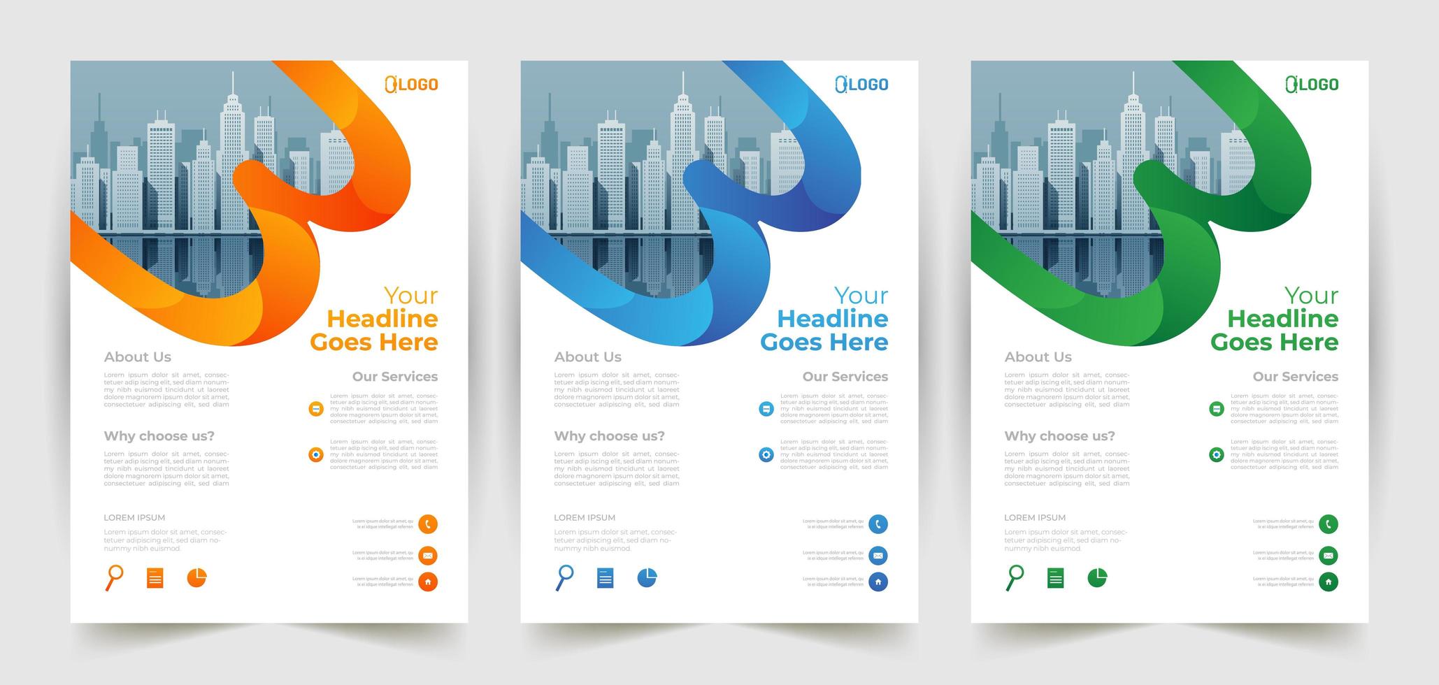 Business Flyer Template with Rounded Shape Details vector