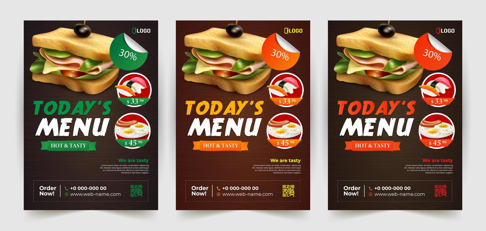 Sandwich and Other Food Flyer Templates vector