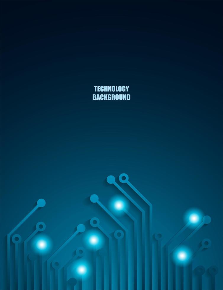 Vertical Glowing Circuit Poster vector
