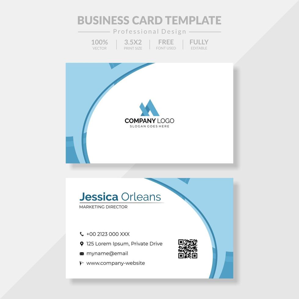 Business Blue and White Themed Card Design vector