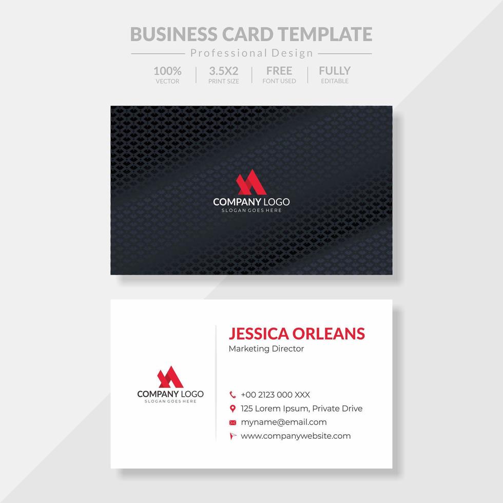 Elegant Black Business Card vector