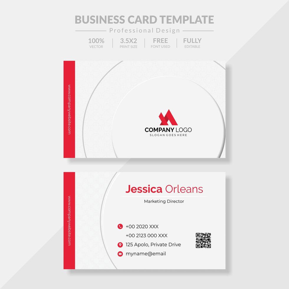 Simple Clean Business Card Design.  vector
