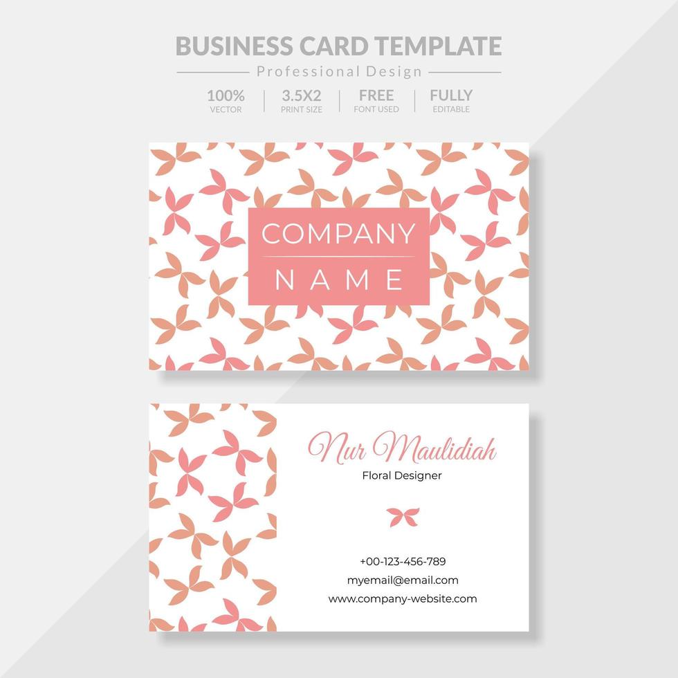 Floral Designer Business Card Template vector