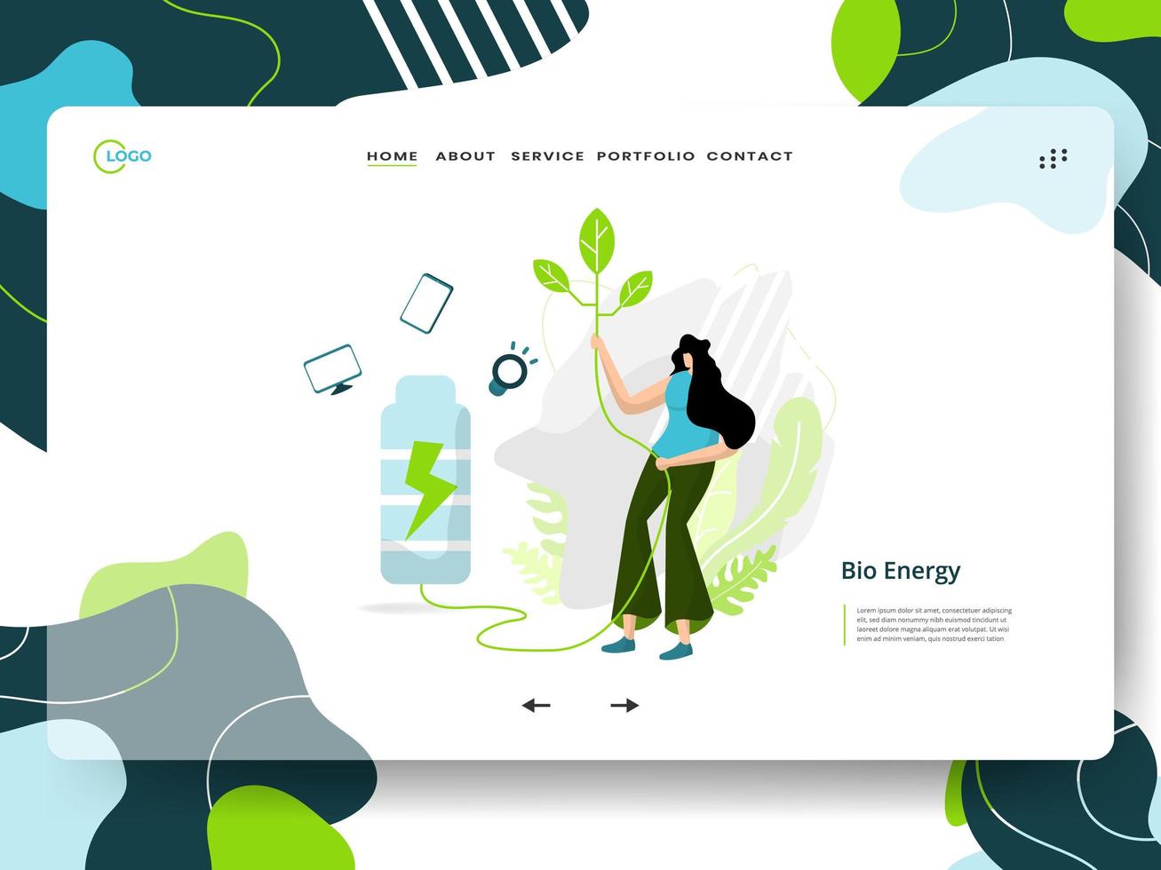 Bio Energy landing page vector