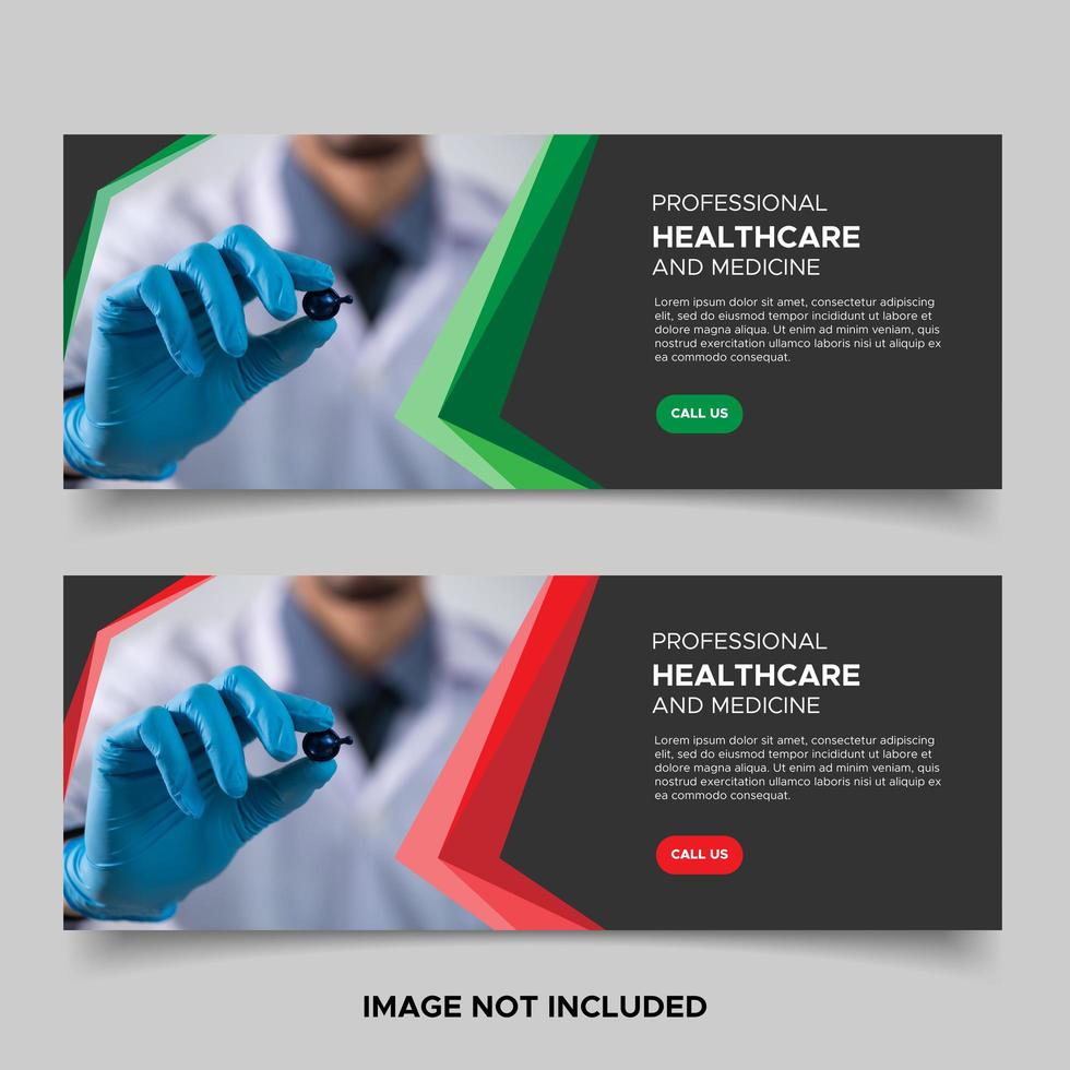 Healthcare promo banner templates vector