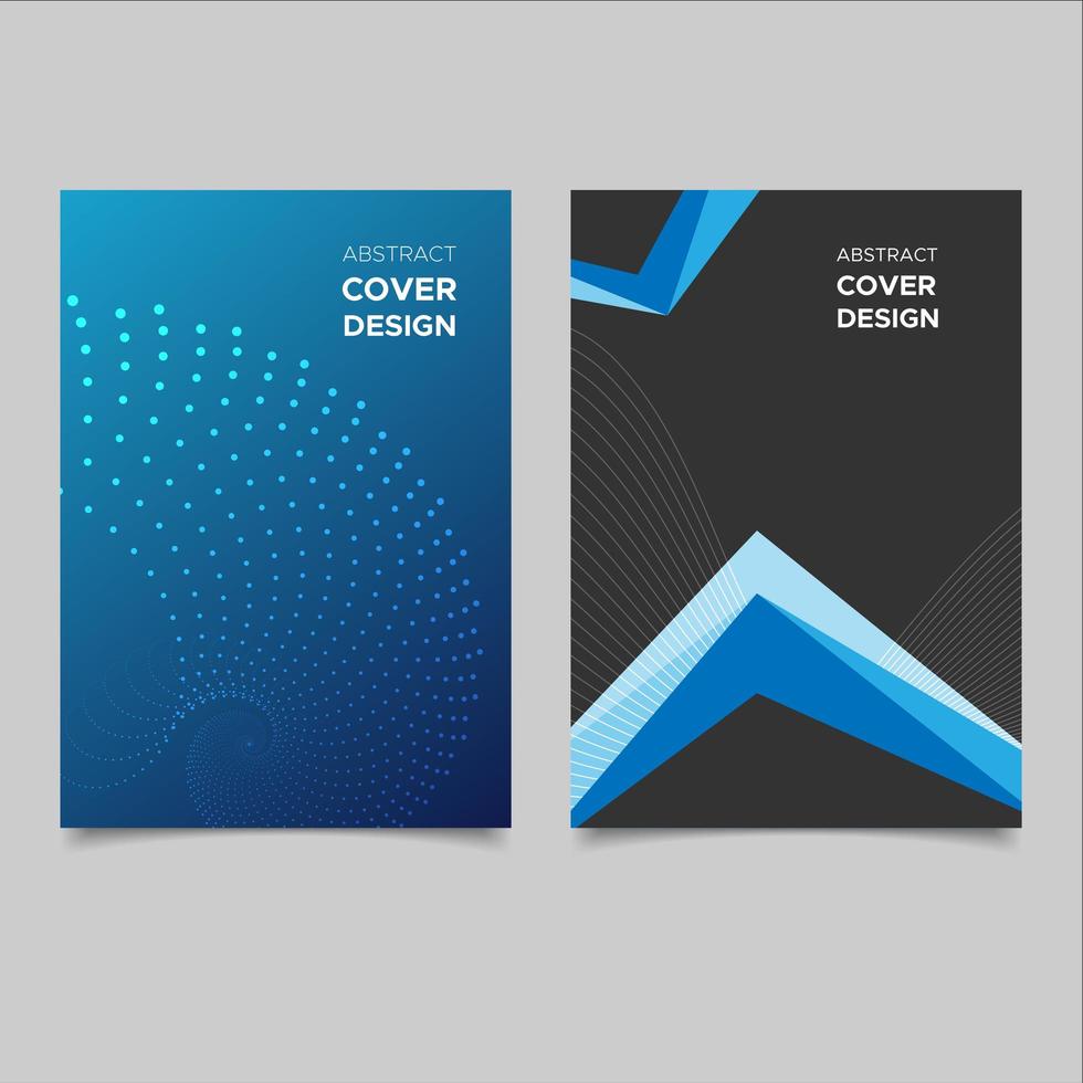Abstract Blue and Black Cover Template vector