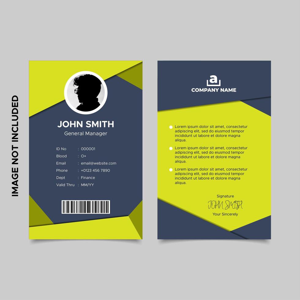 Geometric Employee Id Card Template vector