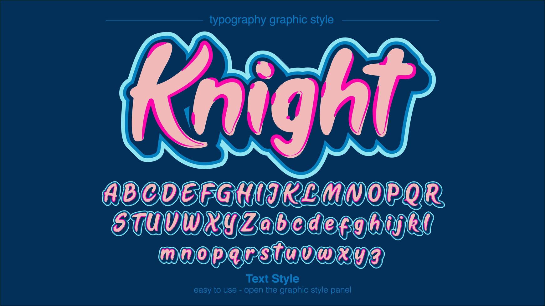 Neon Blue Pink Calligraphy Graffiti Style vector