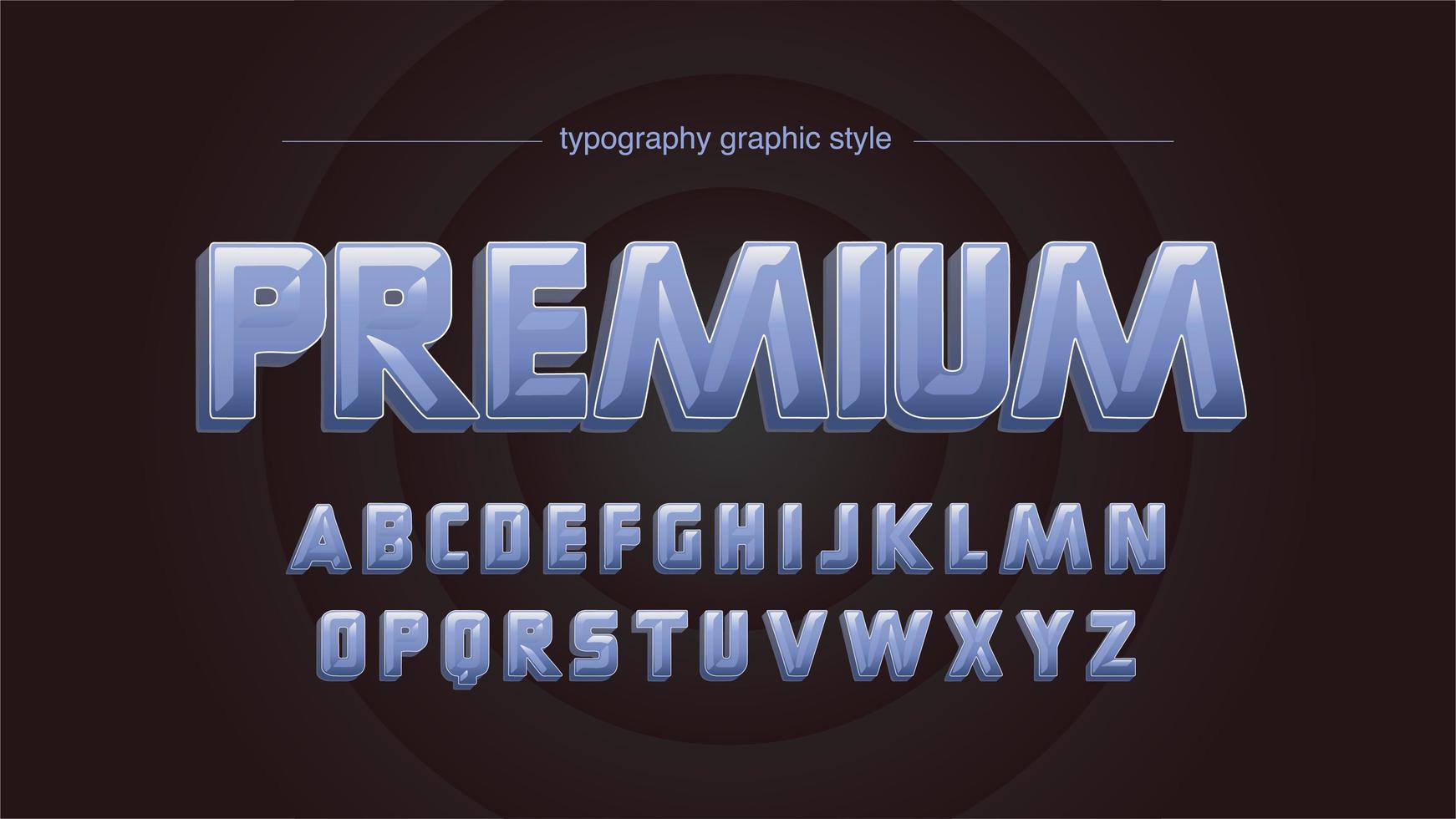 Blue Bold Shiny 3D Uppercase Typography vector