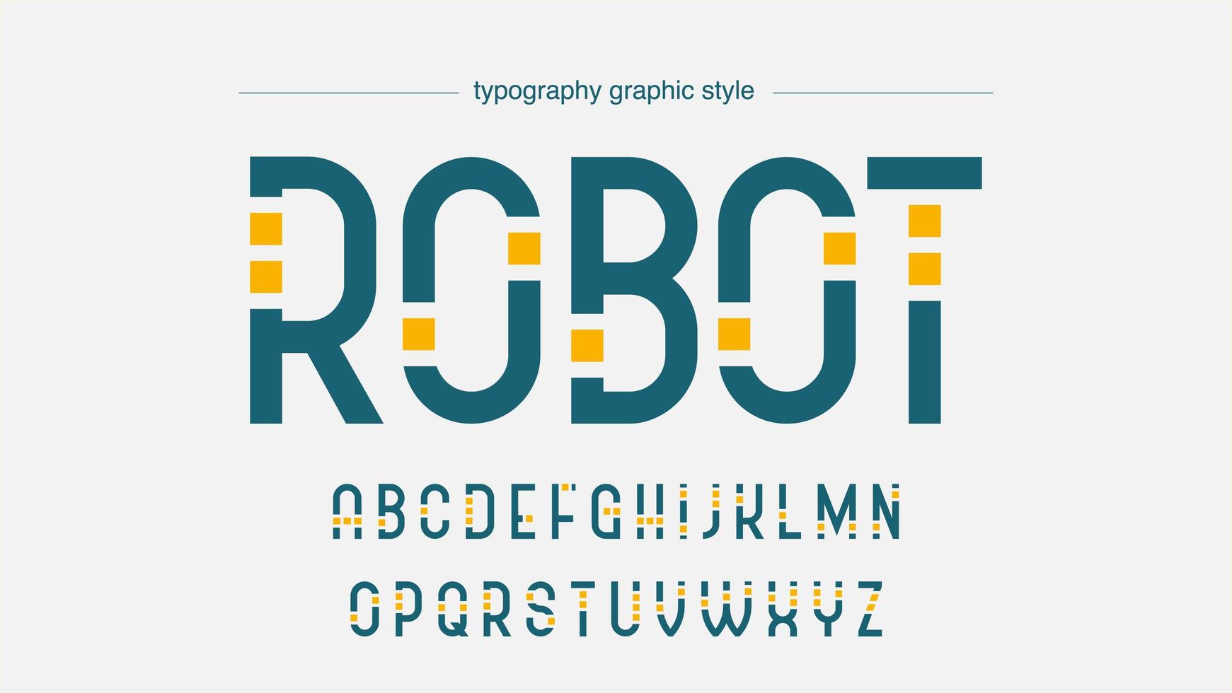 diseño de tipografía de tecnología de robot futurista vector