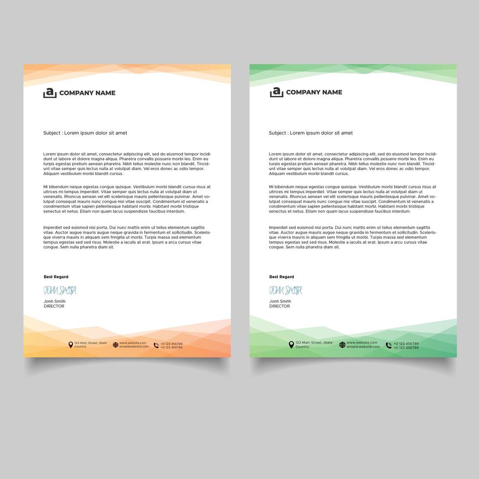 Elegant minimal business letterhead template with clean layout and professional design for branding vector