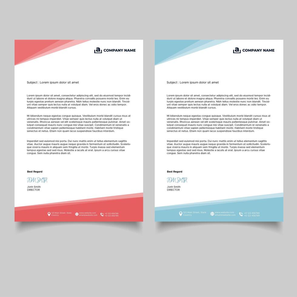 Minimalist business letterhead template with clean lines and modern typography for corporate communication vector