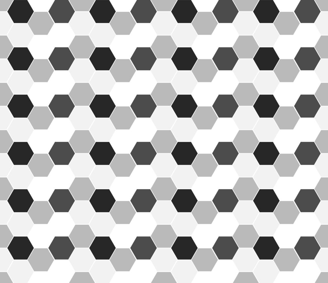 Monochrome Hexagon Geometric Seamless vector