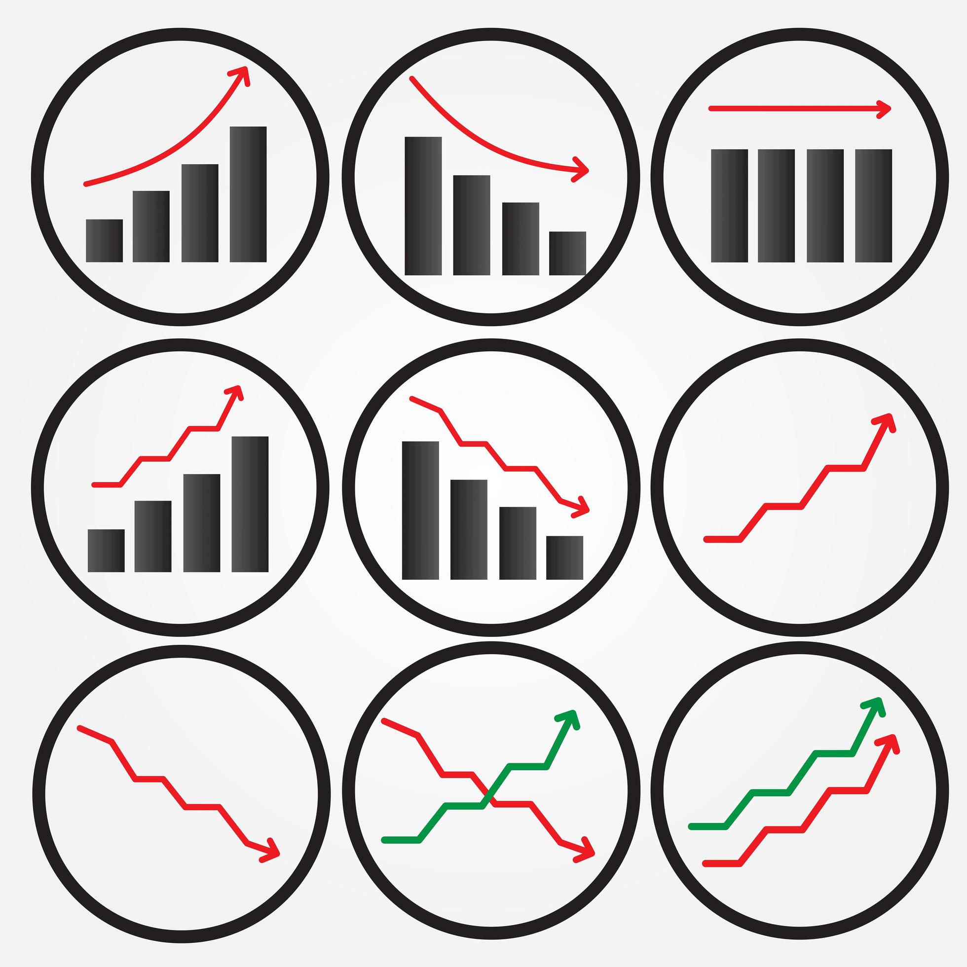 Set of Circular Graph Icons 830641 Vector Art at Vecteezy