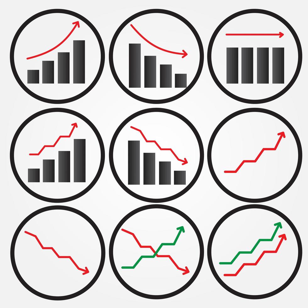 Set of Circular Graph Icons vector