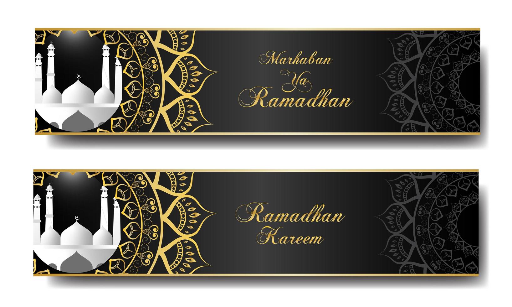 Ramadan Mosque Banner Template Set vector