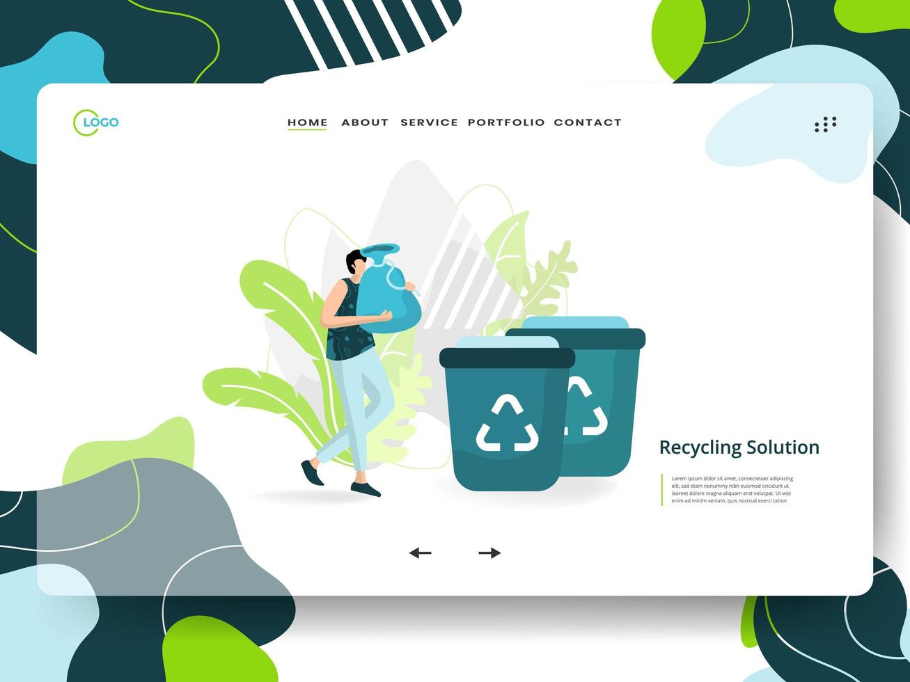 Recycling Solution Landing Page vector