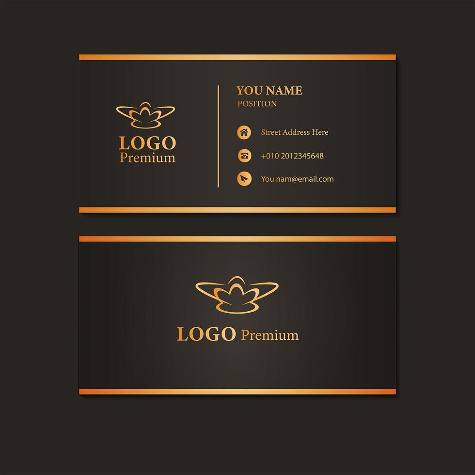 Business Office ID card in black with gradient borders vector