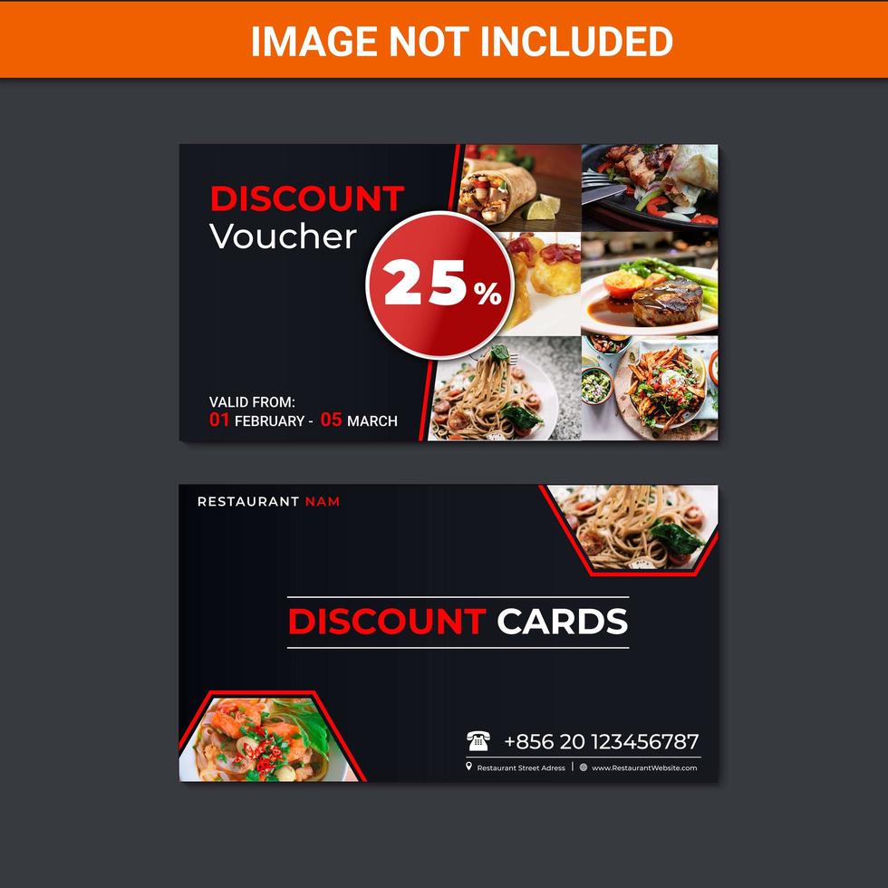 Restaurant Discount Voucher Card vector