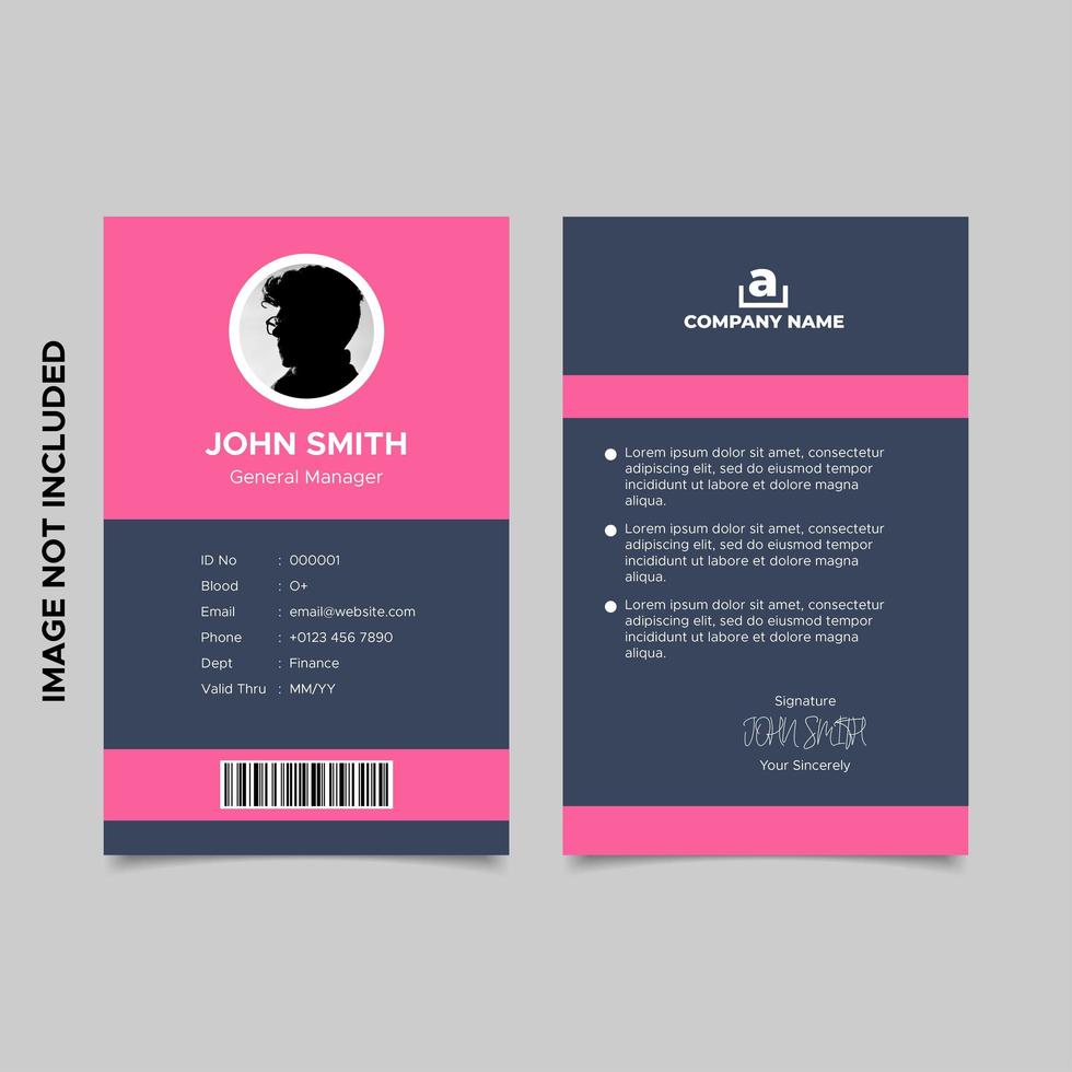 Modern Design Employee Id Card Template vector