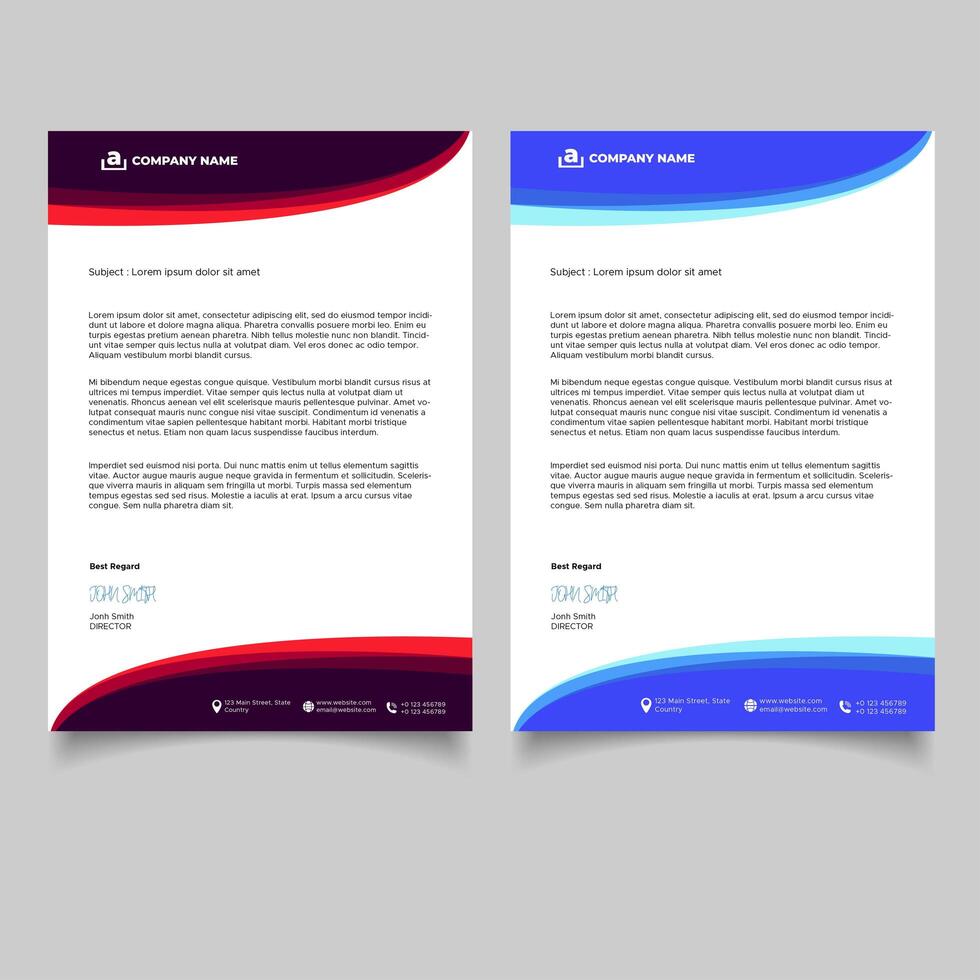 Professional minimal design business letterhead template with creative layout and sleek typography vector