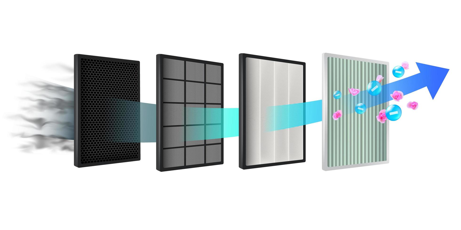 tecnología de filtro de aire vector