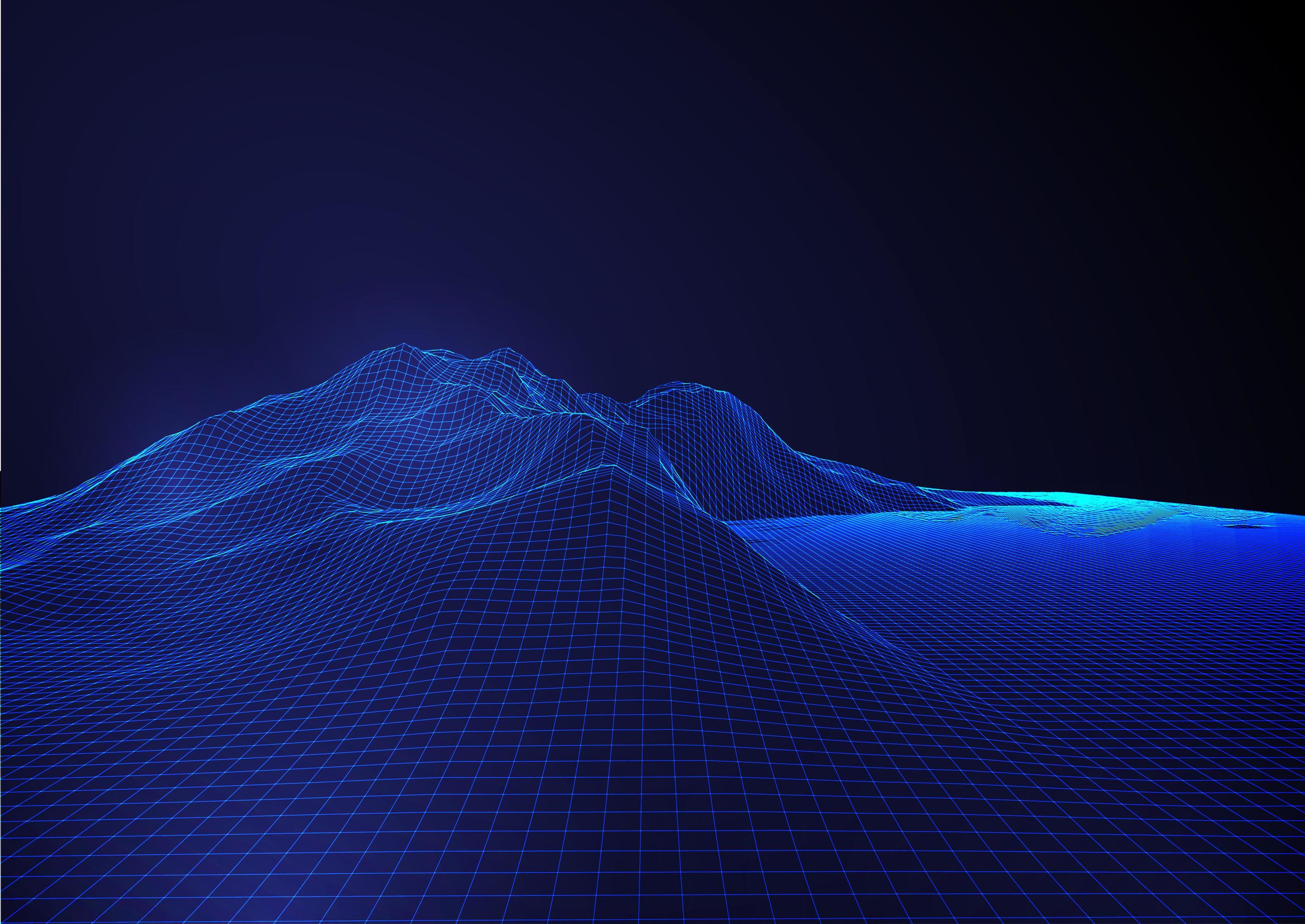 Abstract Futuristic Blue Wireframe Background  vector
