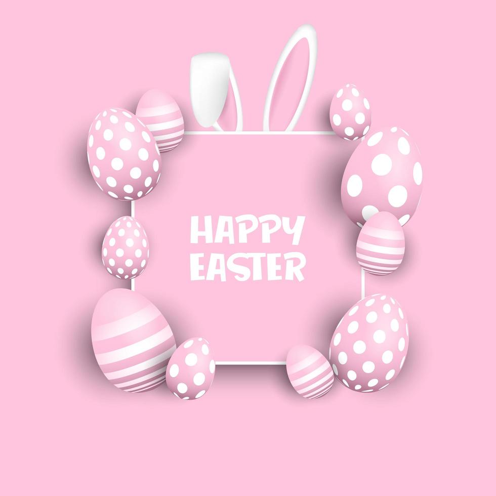 Easter Background with Eggs and Bunny Ears vector